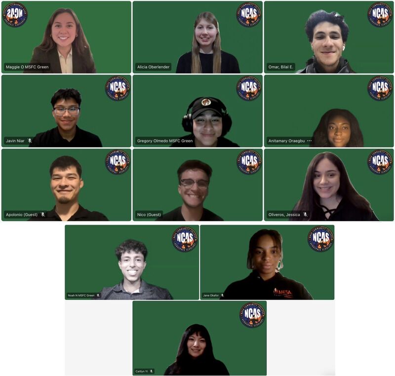 NCAS Ares Abode mission team in a virtual meeting